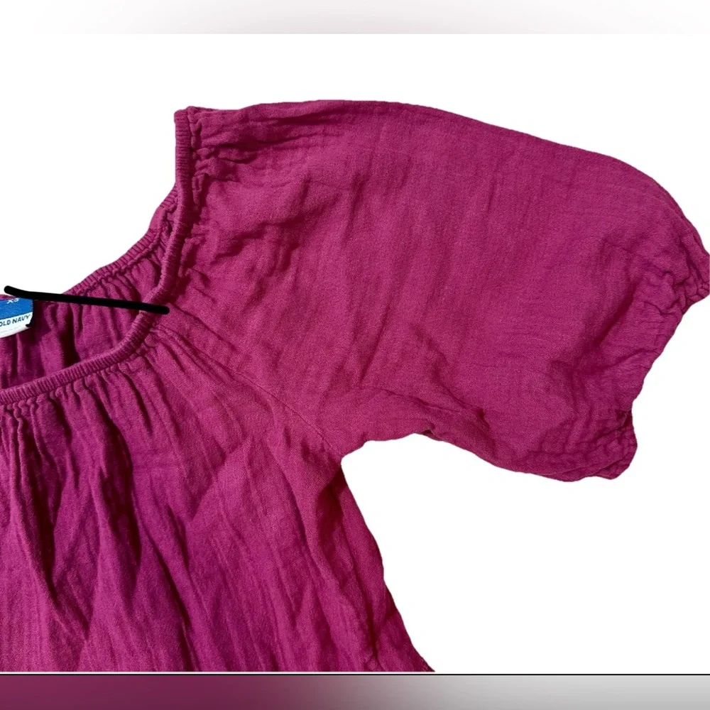Old Navy Vintage Boysenberry Mini Dress Ruffled Puff Sleeves Y2K Cottagecore XS